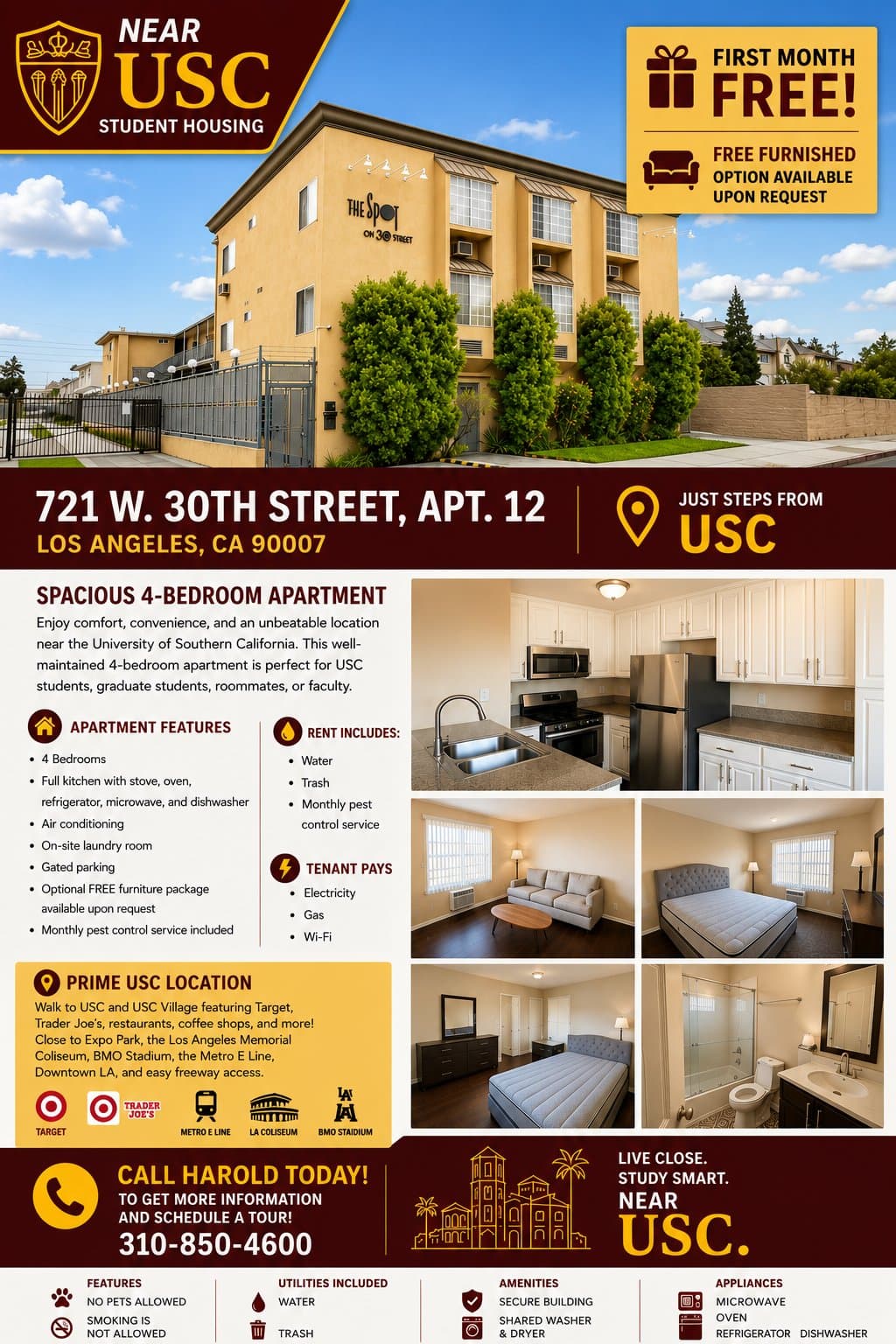 Los Angeles Apartment: 721 w 30th street