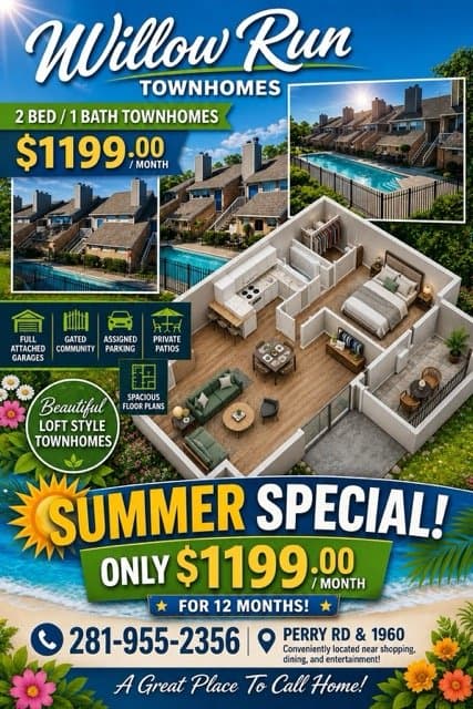 Houston Townhome: 11240 Perry Rd