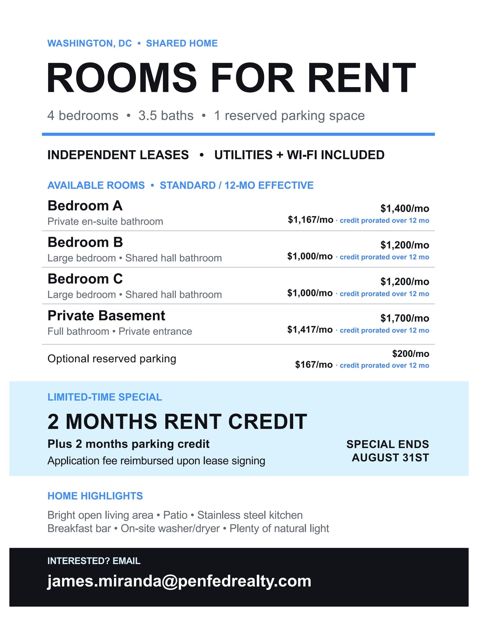 Washington Single Room: 1321 I St NE