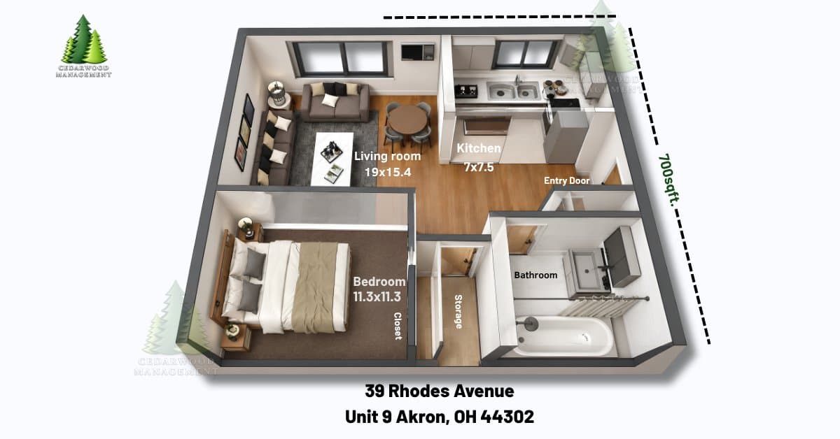 Akron Apartment: 39 Rhodes Avenue