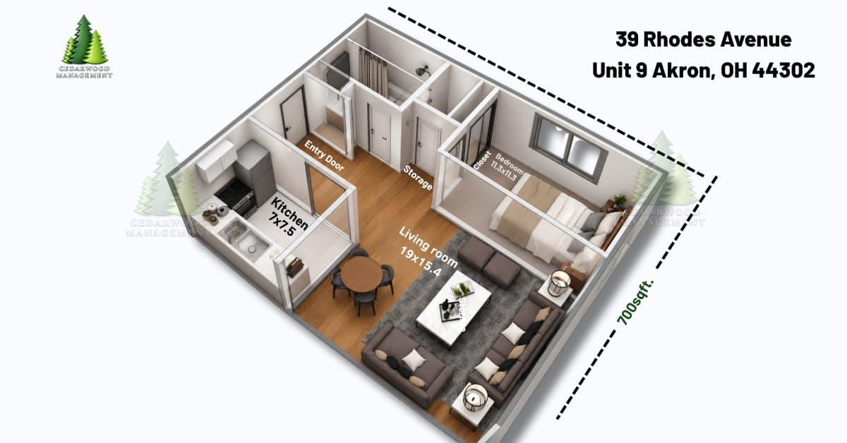 Akron Apartment: 39 Rhodes Avenue