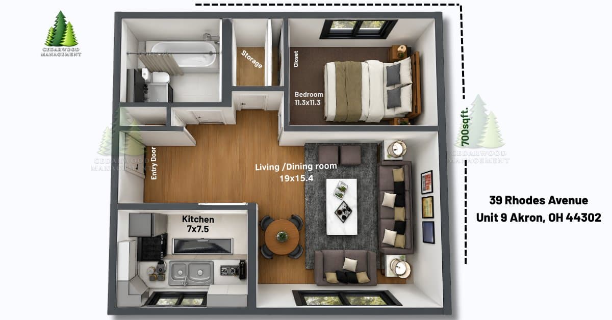 Akron Apartment: 39 Rhodes Avenue