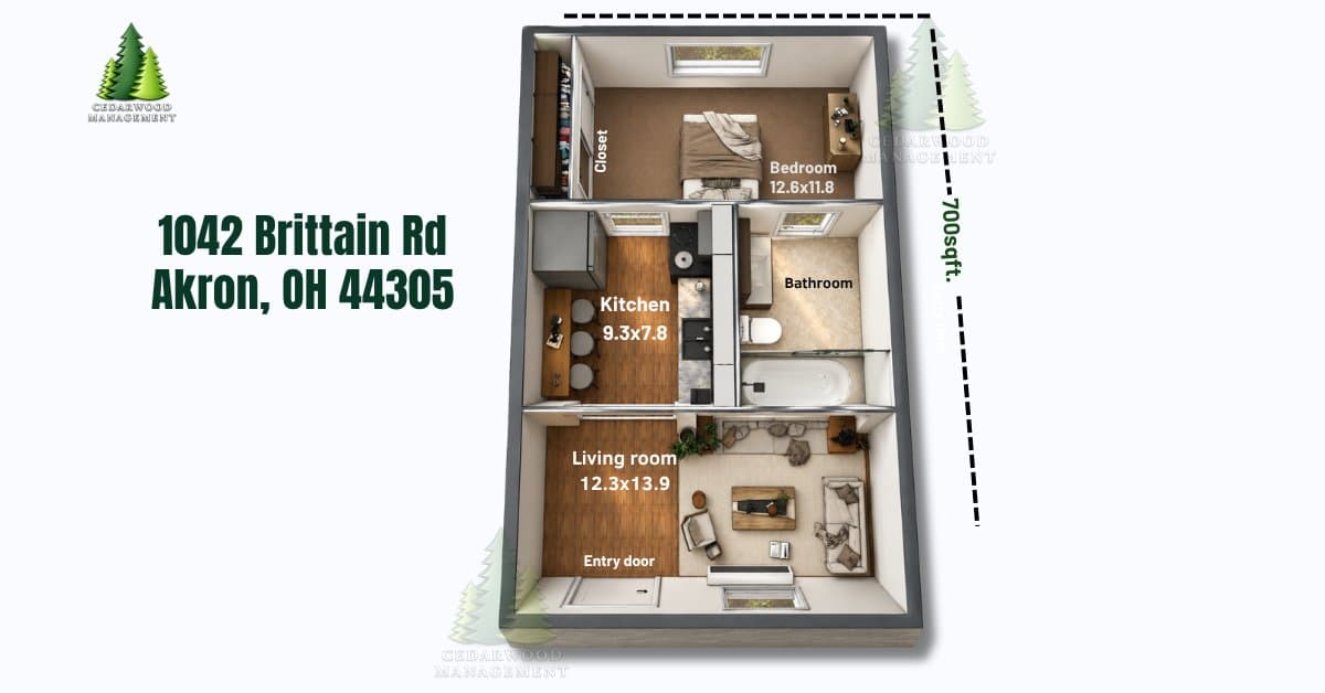 Akron Apartment: 1Brittain Rd