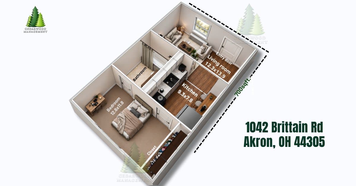 Akron Apartment: 1Brittain Rd