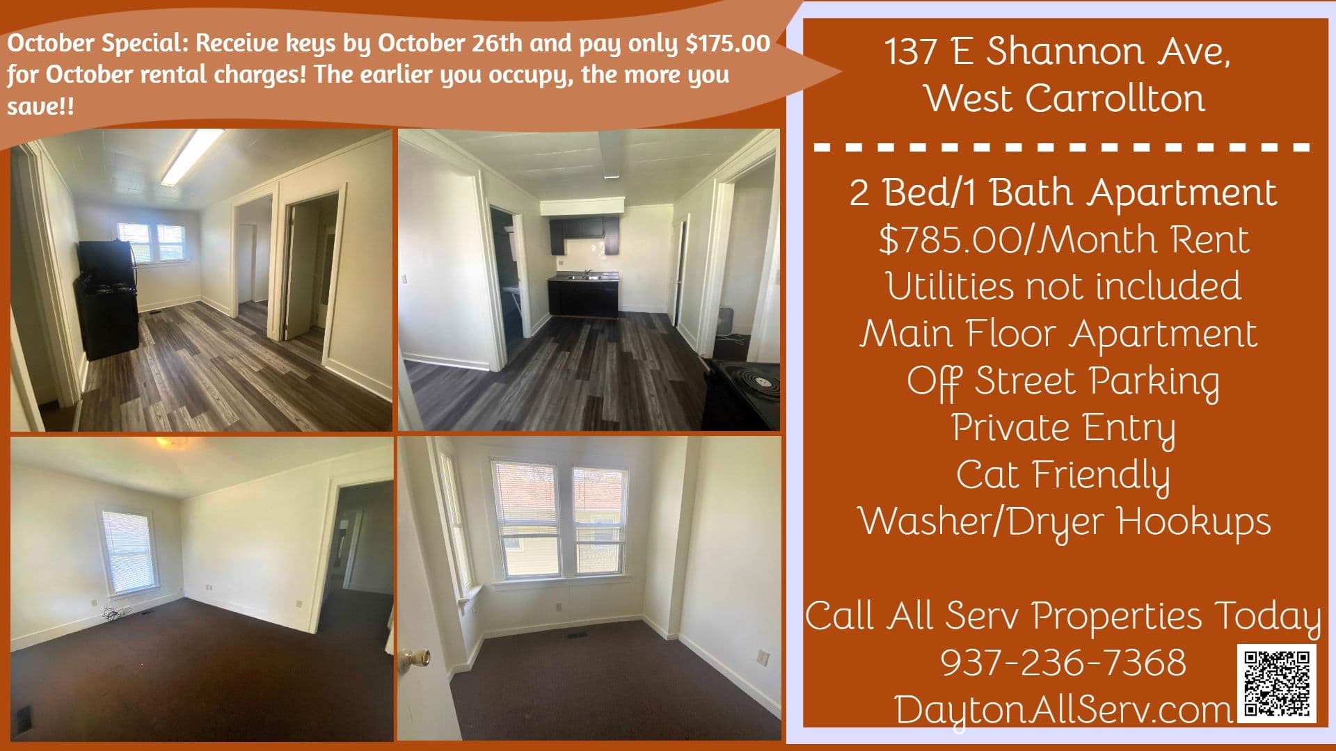 West Carrollton Apartment: 137 E Shannon Ave Apt B