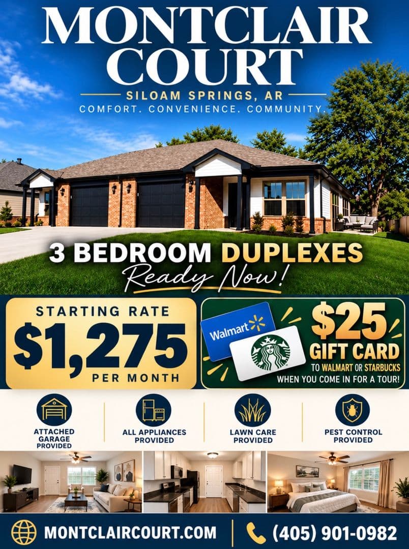 Siloam Springs Apartment: 1707 E Montclair Ave