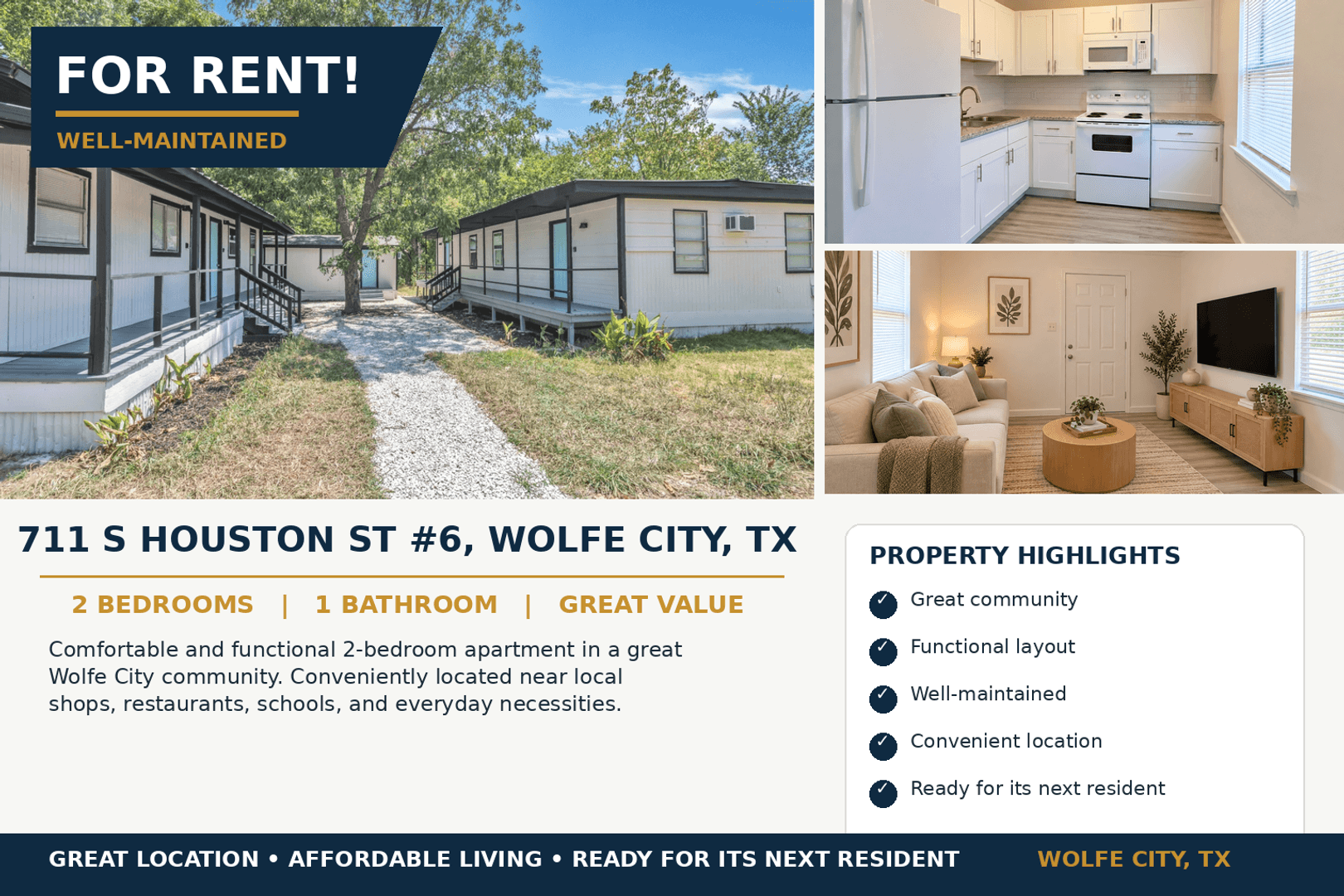 Wolfe City Apartment: 711 S Houston - #6