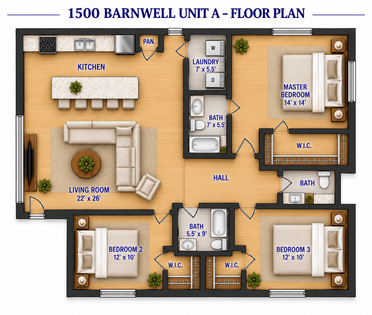 Columbia Multiplex: 1500 Barnwell St - Unit A - Bedroom #1
