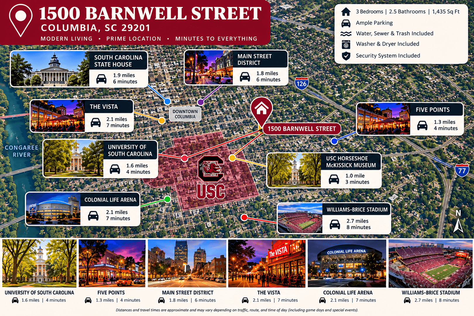 Columbia Multiplex: 1500 Barnwell St - Unit A - Bedroom #1