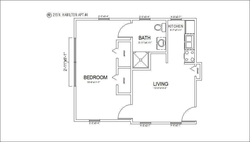 Ypsilanti Apartment: 213 N. Hamilton St
