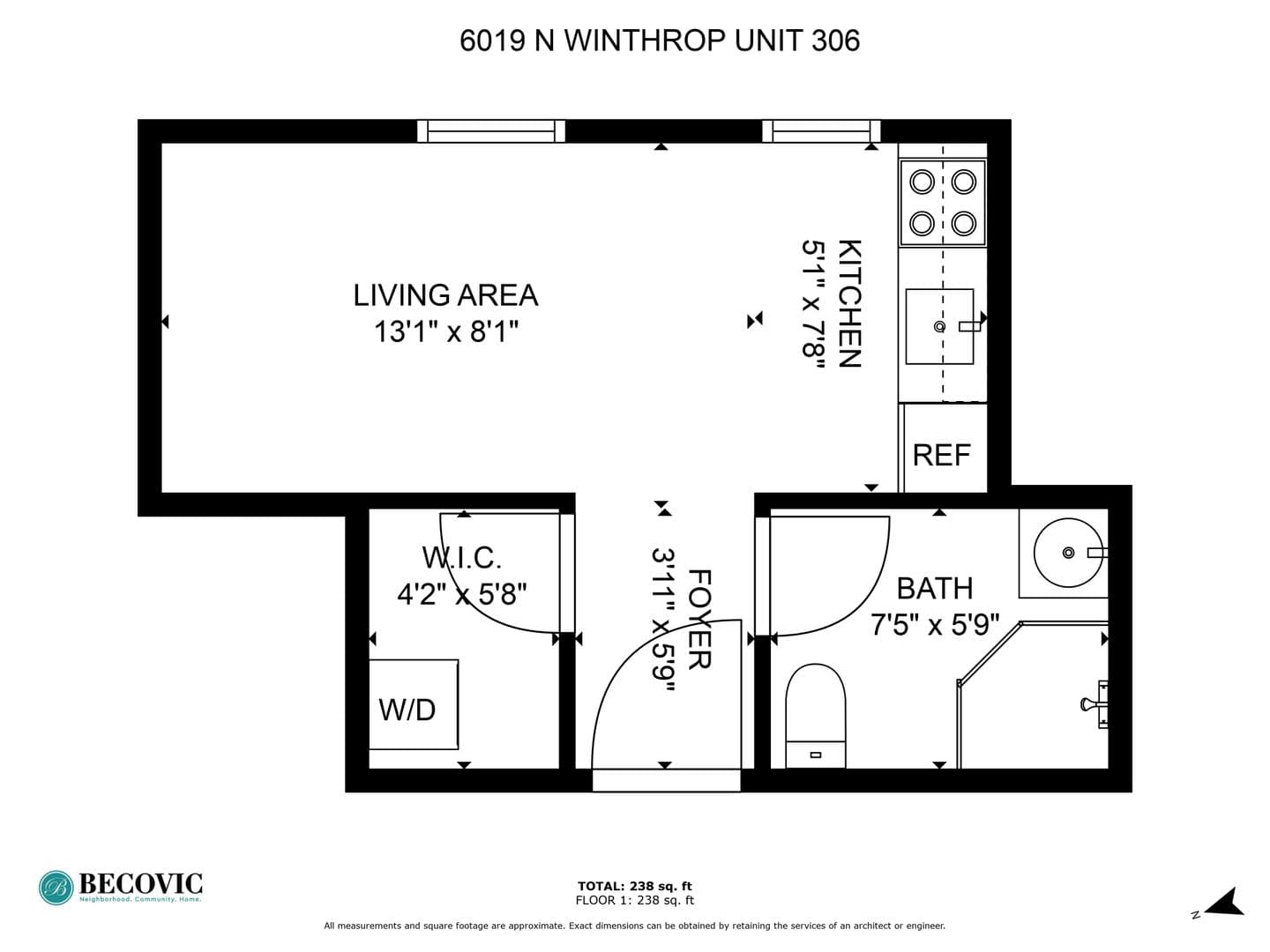 Chicago Apartment: 6019 N Winthrop Avenue