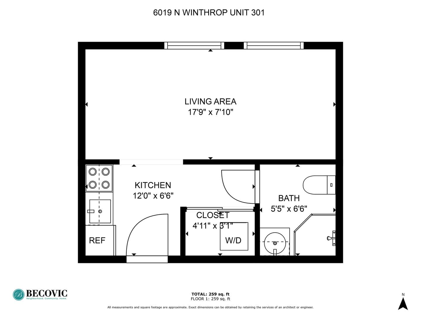 Chicago Apartment: 6019 N Winthrop Avenue