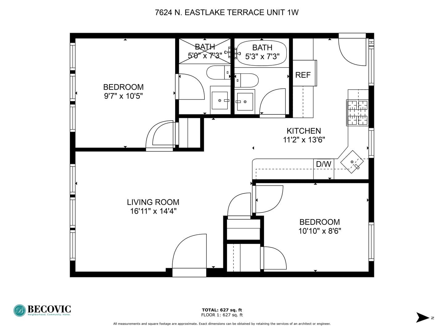Chicago Apartment: 7618 - 26 N.Eastlake Terrace
