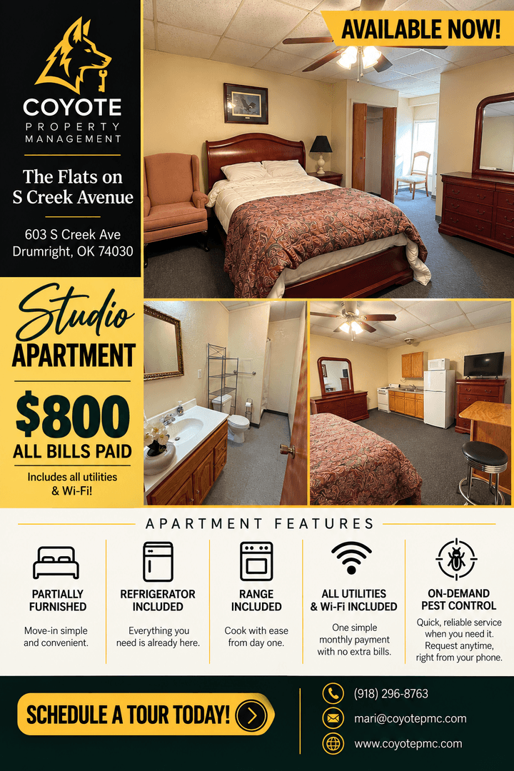 Drumright Apartment: 603 S Creek Ave