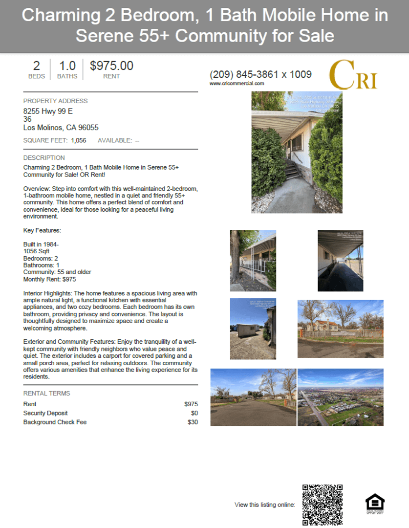 Los Molinos Apartment: 8255 HWY 99 E