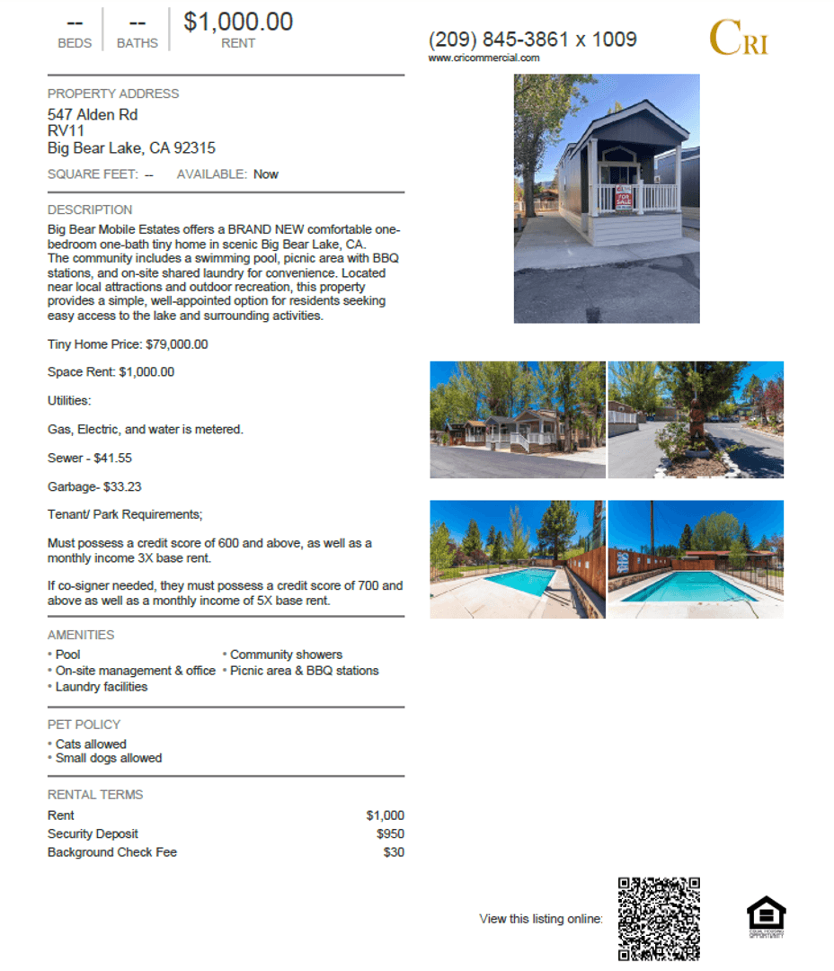Big Bear Apartment: 547 Alden Rd