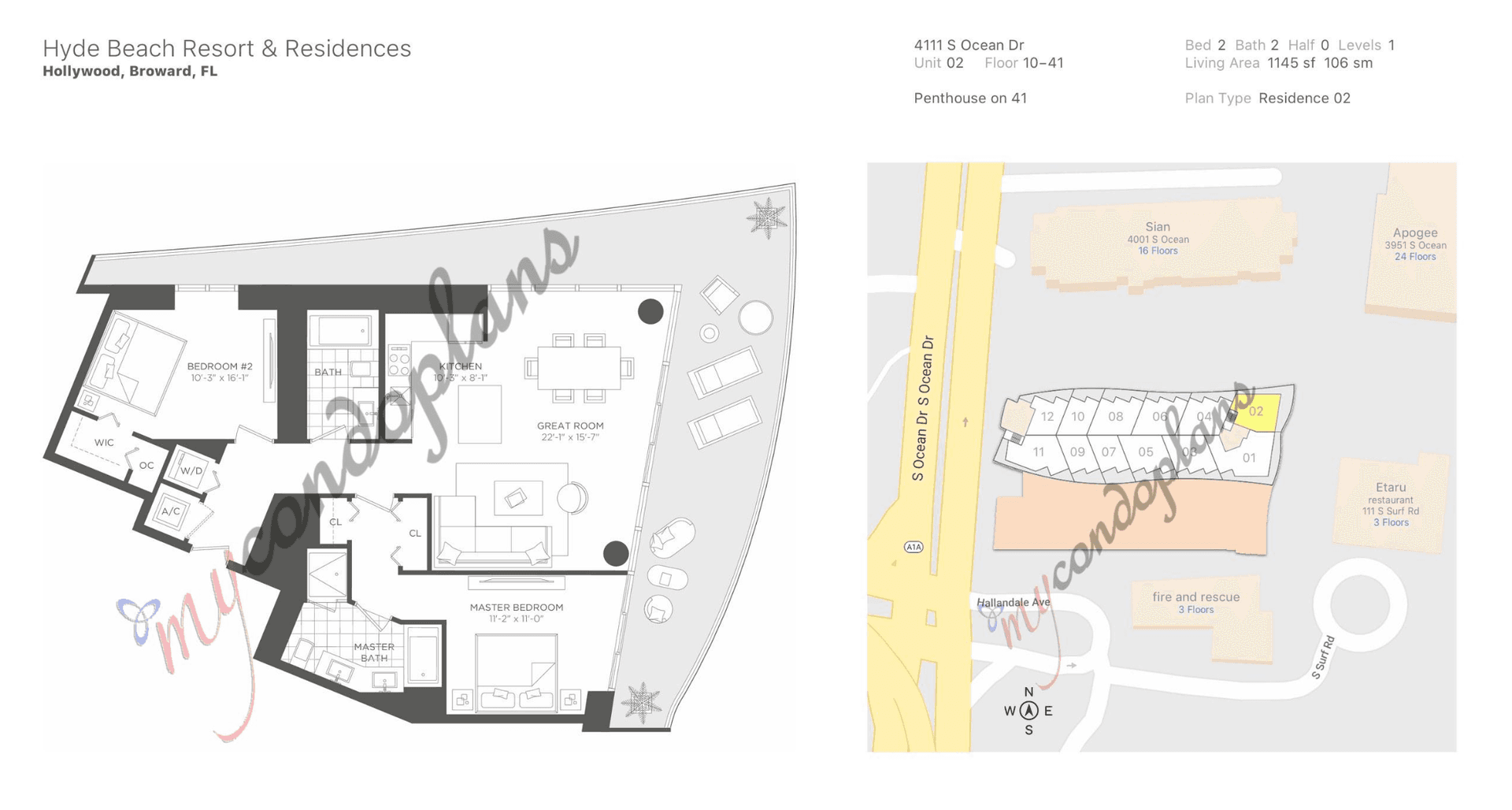 Hollywood House: 4111 S. Ocean Drive #3302