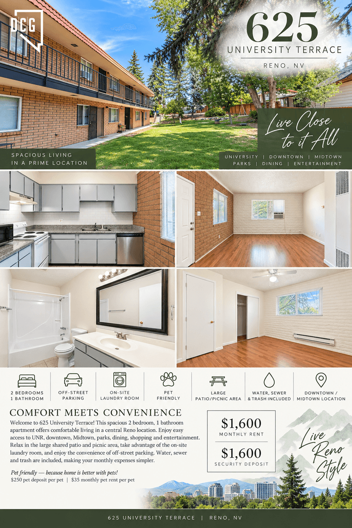 Reno Apartment: 625 University Terrace