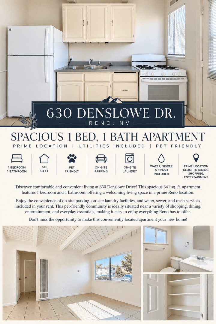 Reno Apartment: 630 Denslowe Drive