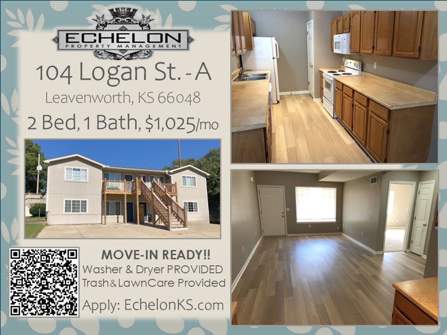 Leavenworth Apartment: 104 Logan Street