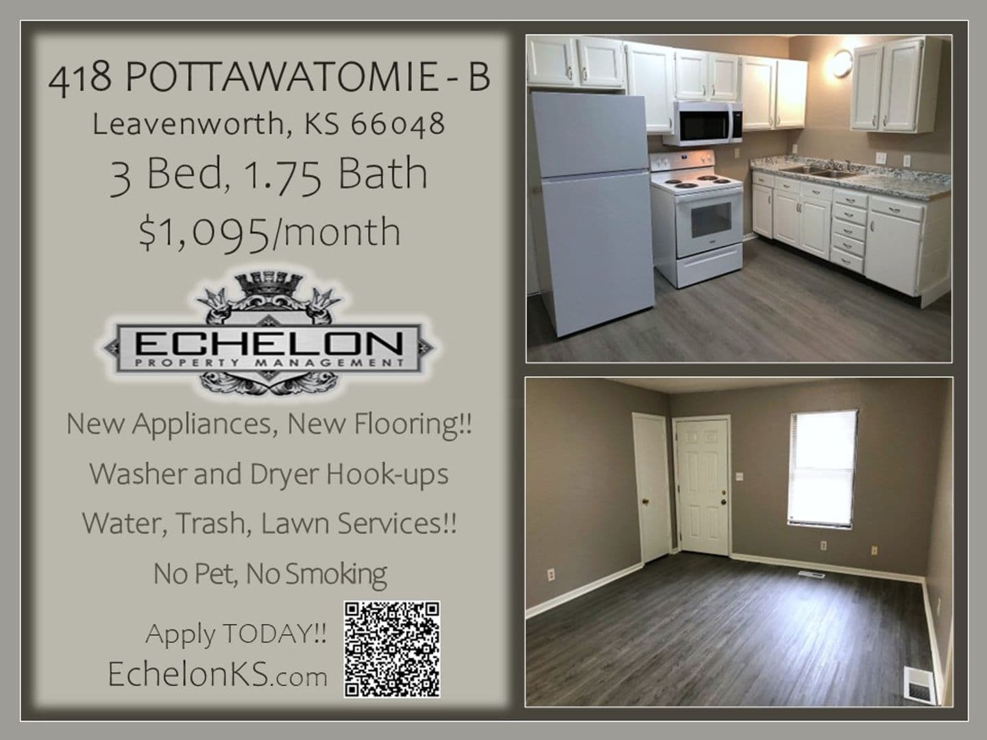 Leavenworth Apartment: 418 Pottawatomie St