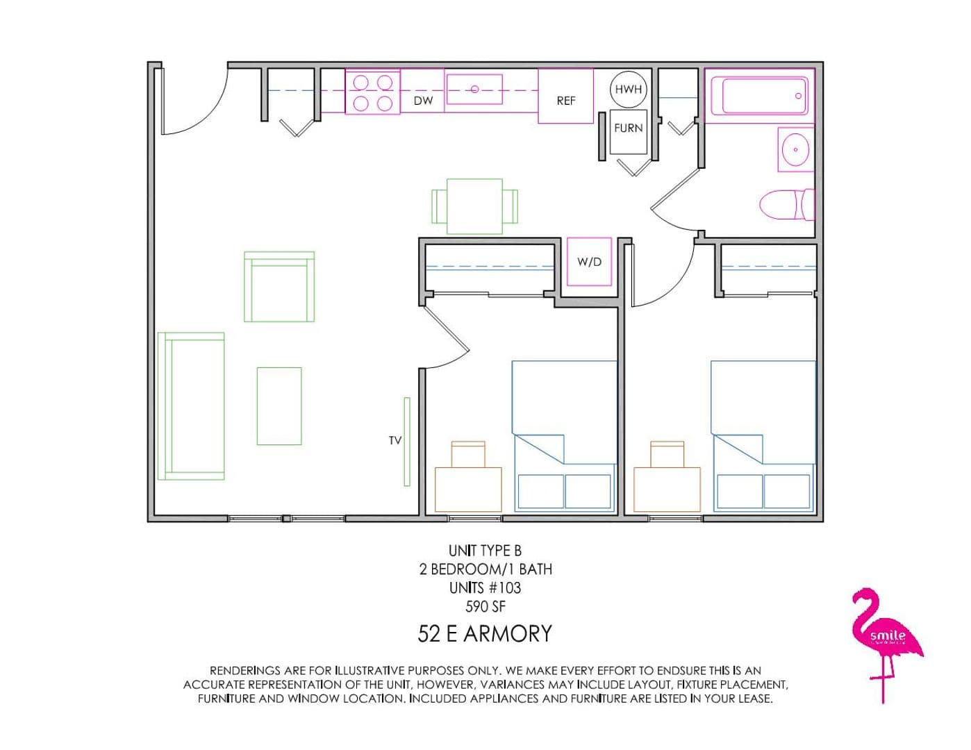 Champaign Apartment: 52 E Armory
