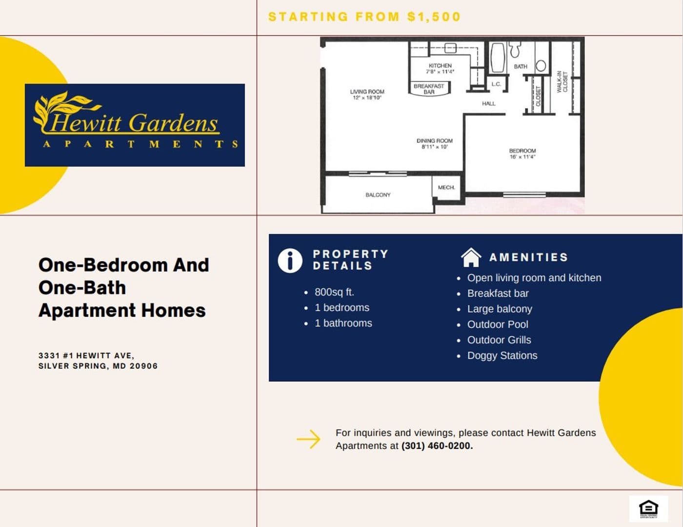 Silver Spring Apartment: 3331 Hewitt Ave