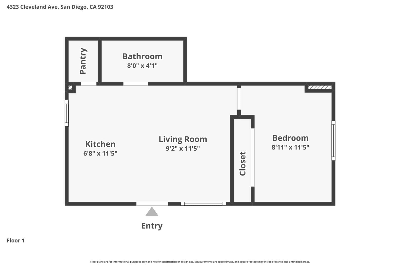 San Diego Apartment: 4323 1/2 Cleveland Ave
