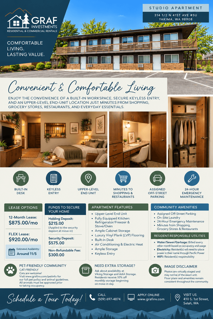 Yakima Apartment: 314 1/2 N 41st Ave #5U