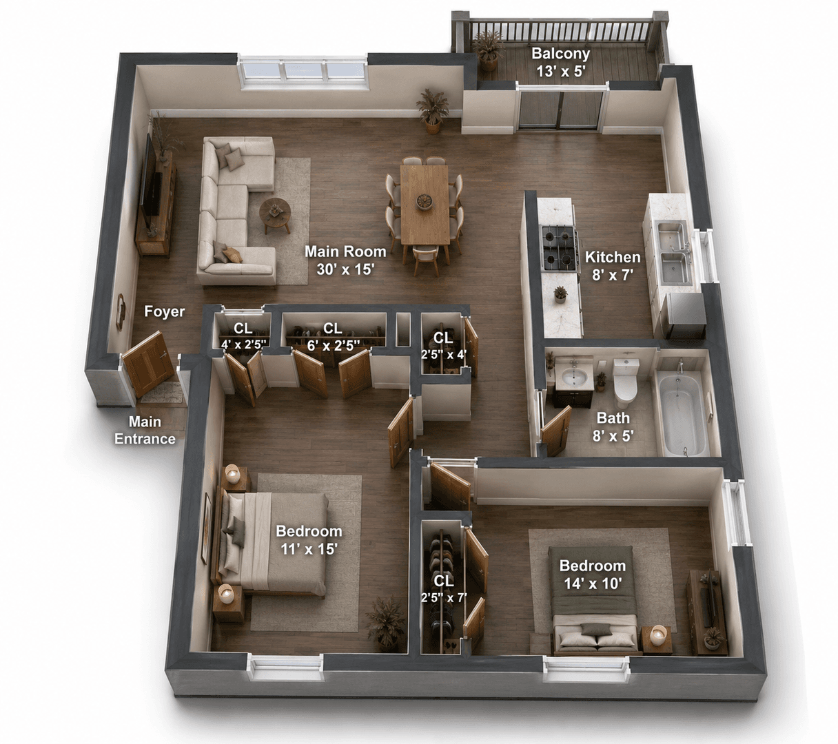 Walled Lake Apartment: 2155 Decker Rd