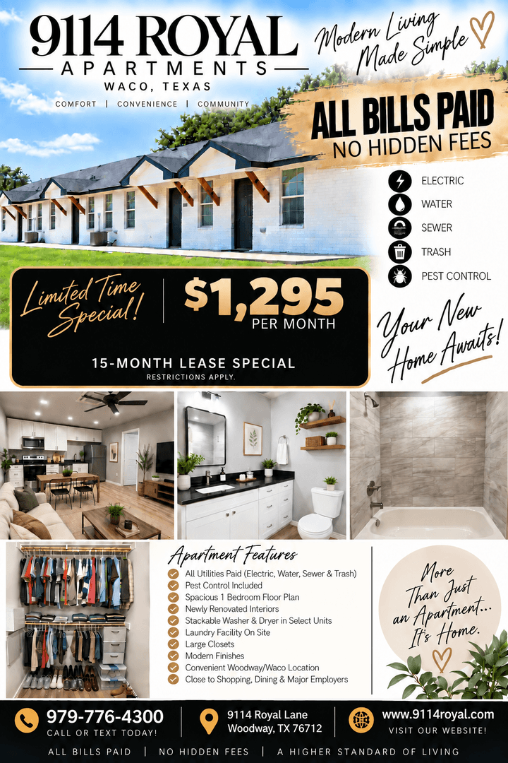 Waco Apartment: 9114 Royal Lane