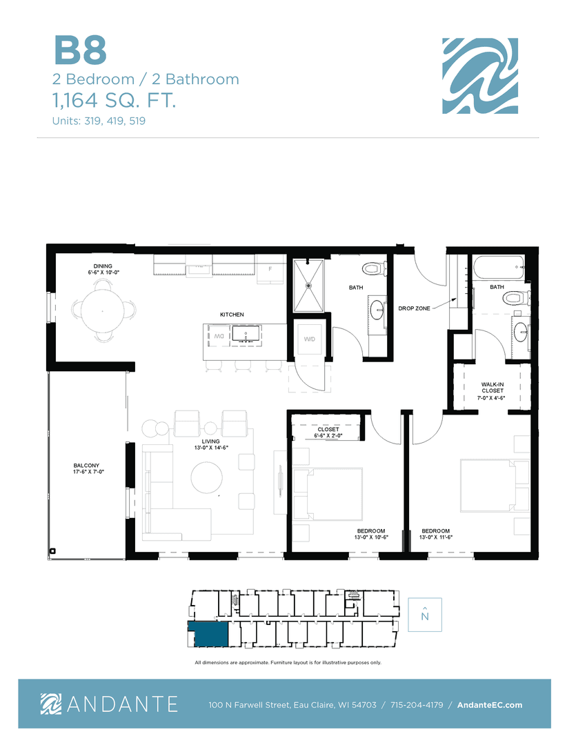 Eau Claire Apartment: 100 N Farwell Street