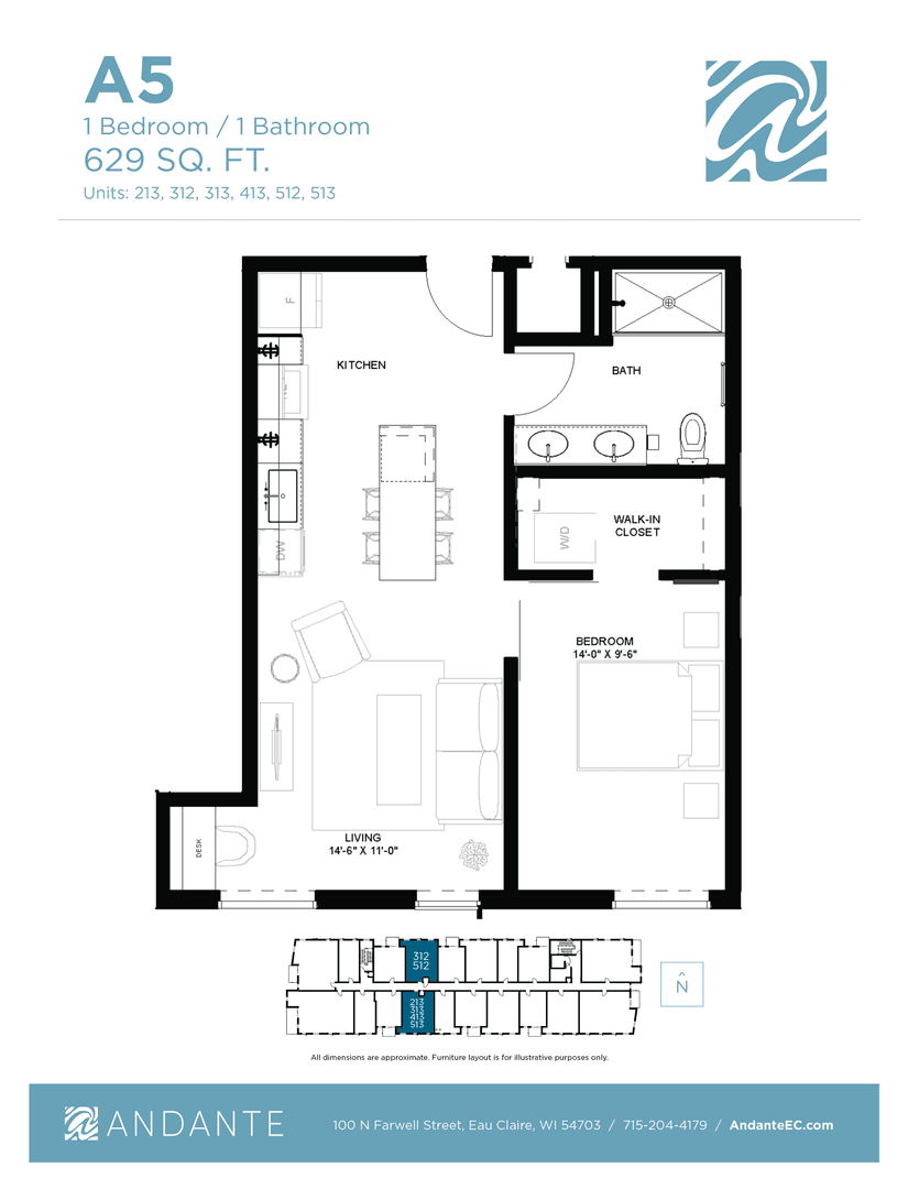 Eau Claire Apartment: 100 N Farwell Street
