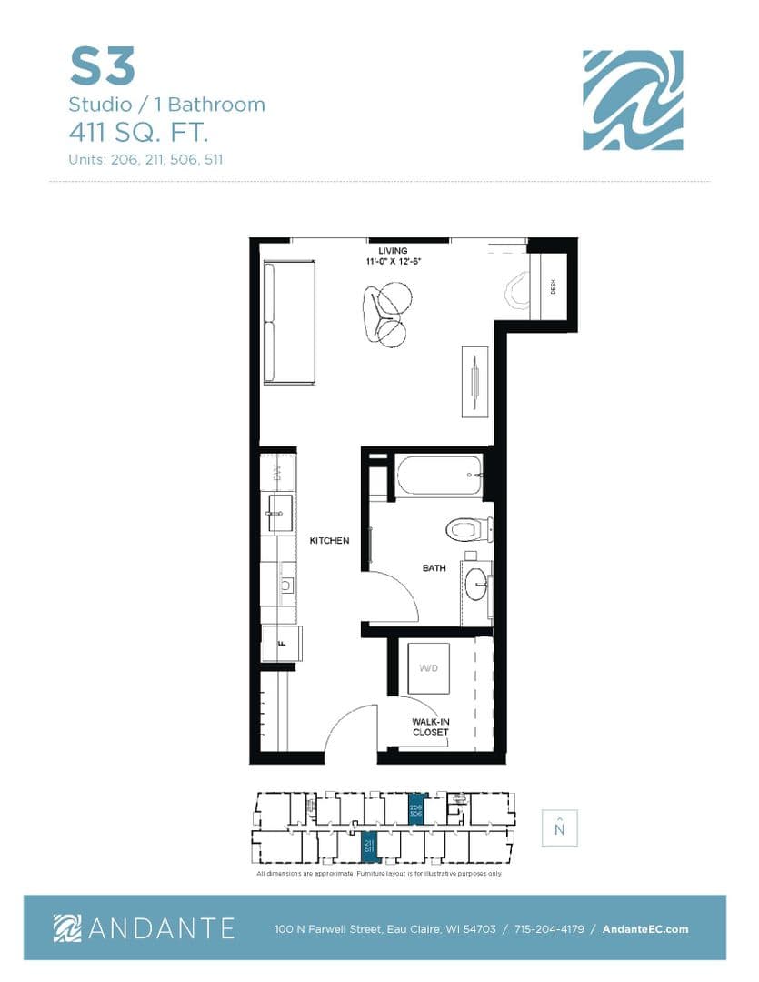 Eau Claire Apartment: 100 N Farwell Street