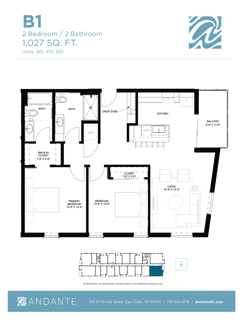 Eau Claire Apartment: 100 N Farwell Street
