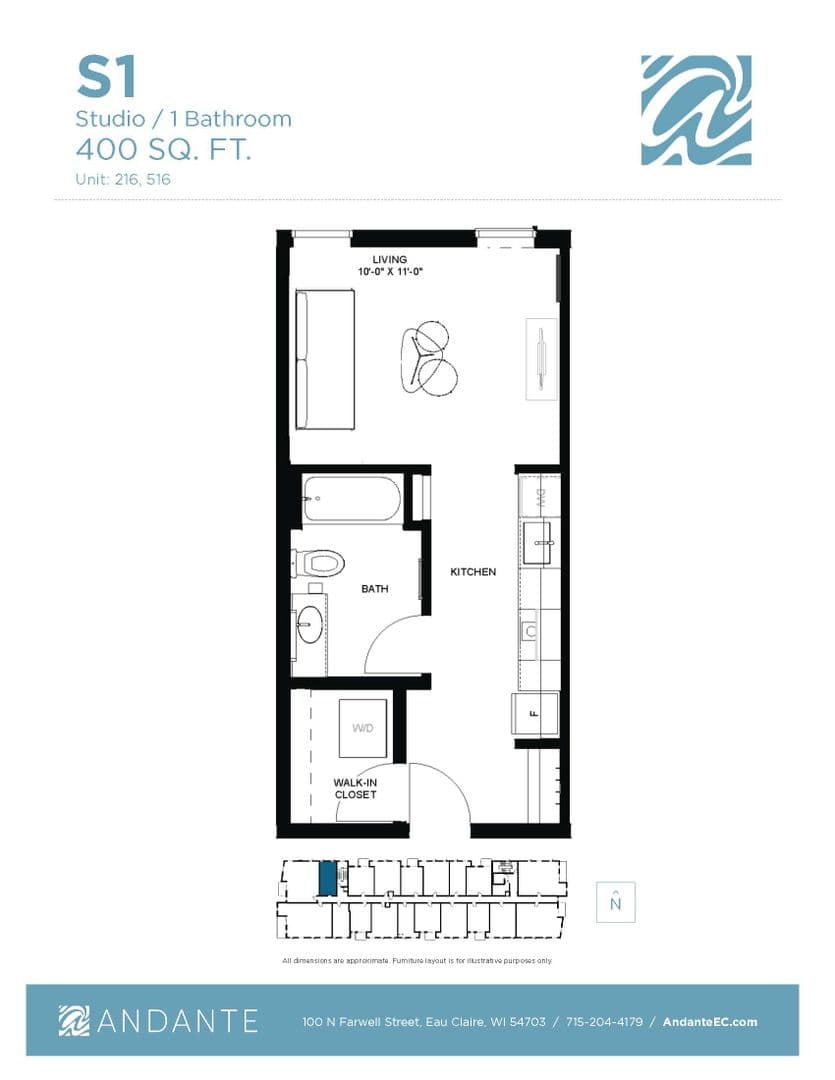 Eau Claire Apartment: 100 N Farwell Street