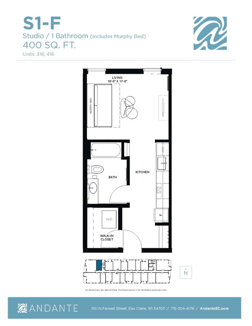 Eau Claire Apartment: 100 N Farwell Street