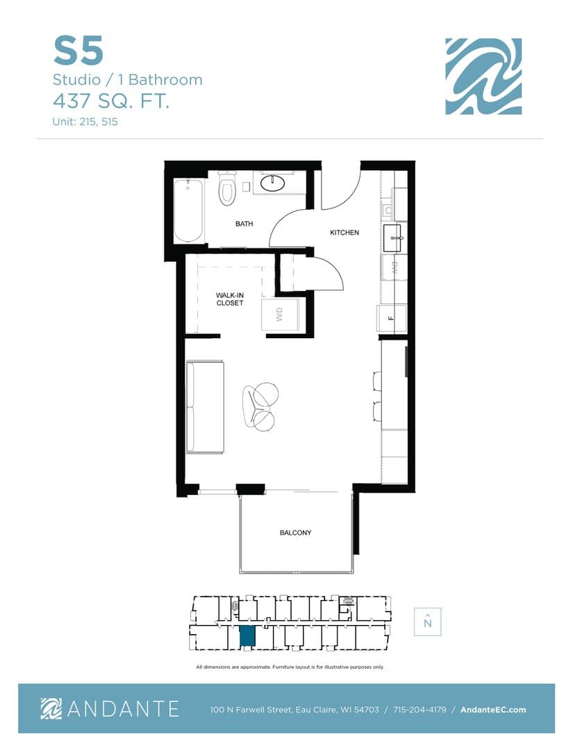 Eau Claire Apartment: 100 N Farwell Street