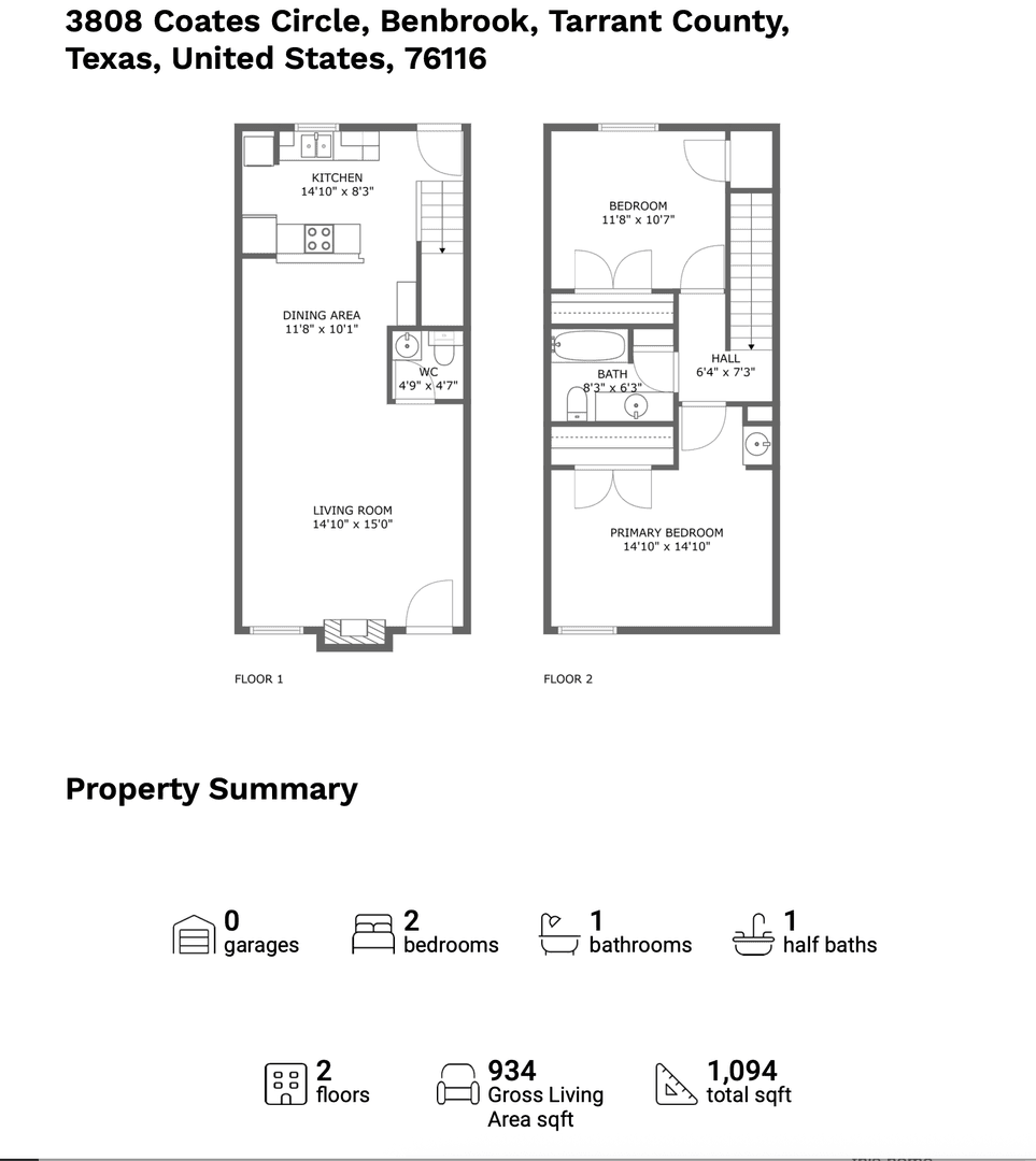 Benbrook Townhome: 3808-3814 Coates Circle
