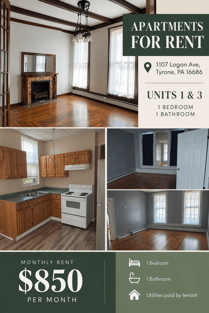 Tyrone Apartment: 1107 Logan Avenue