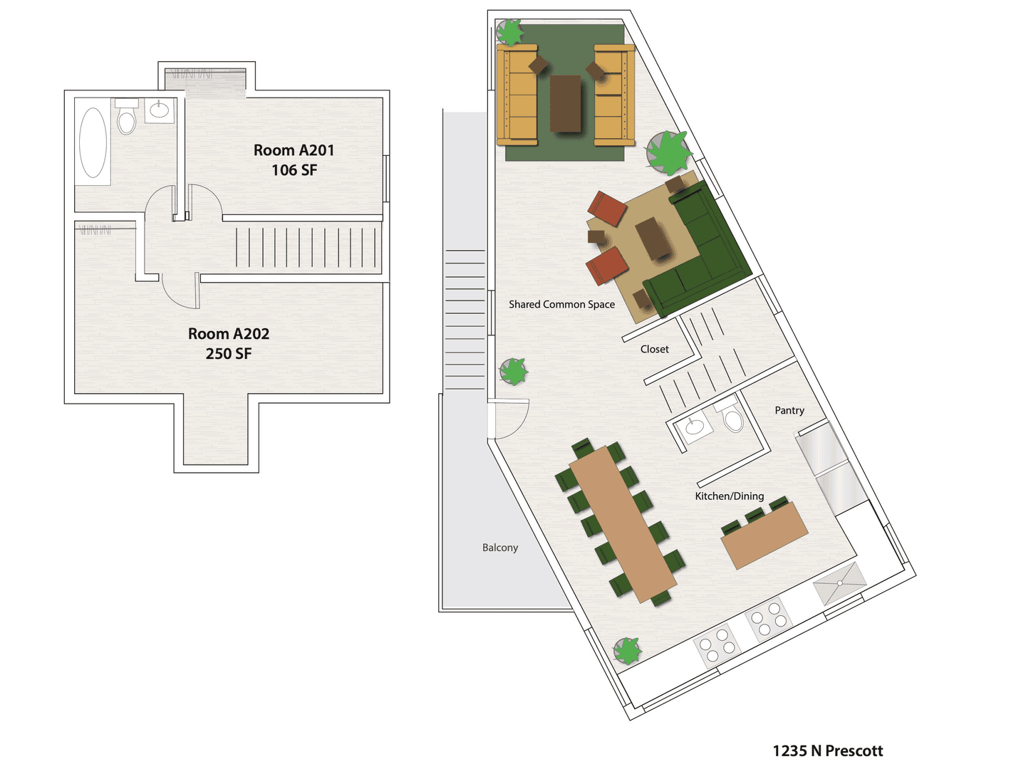 Portland Apartment: 1229 N Prescott Street