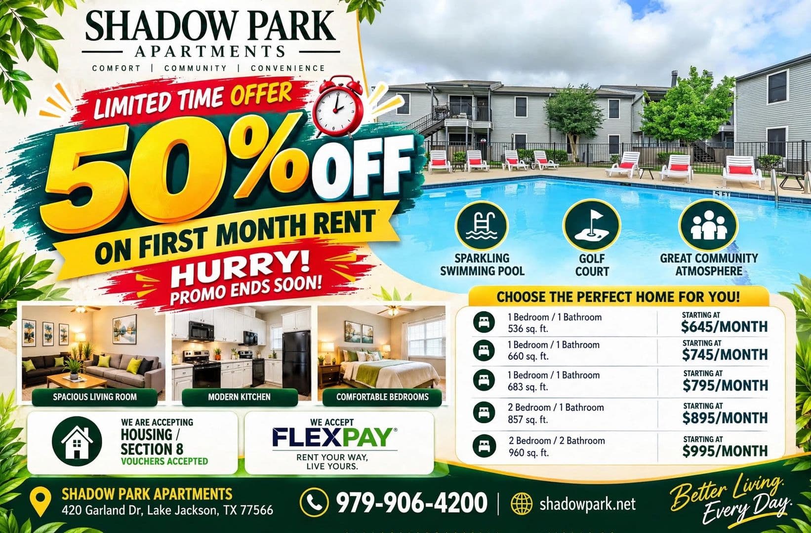 Lake Jackson Apartment: 420 Garland Dr