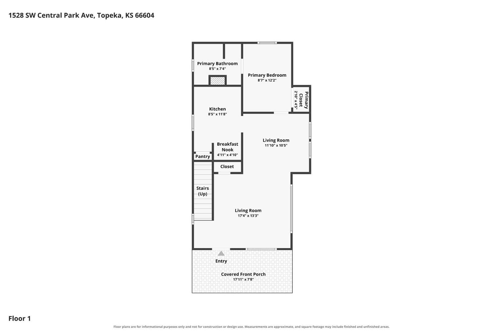 Topeka House: 1528 SW Central Park Ave.