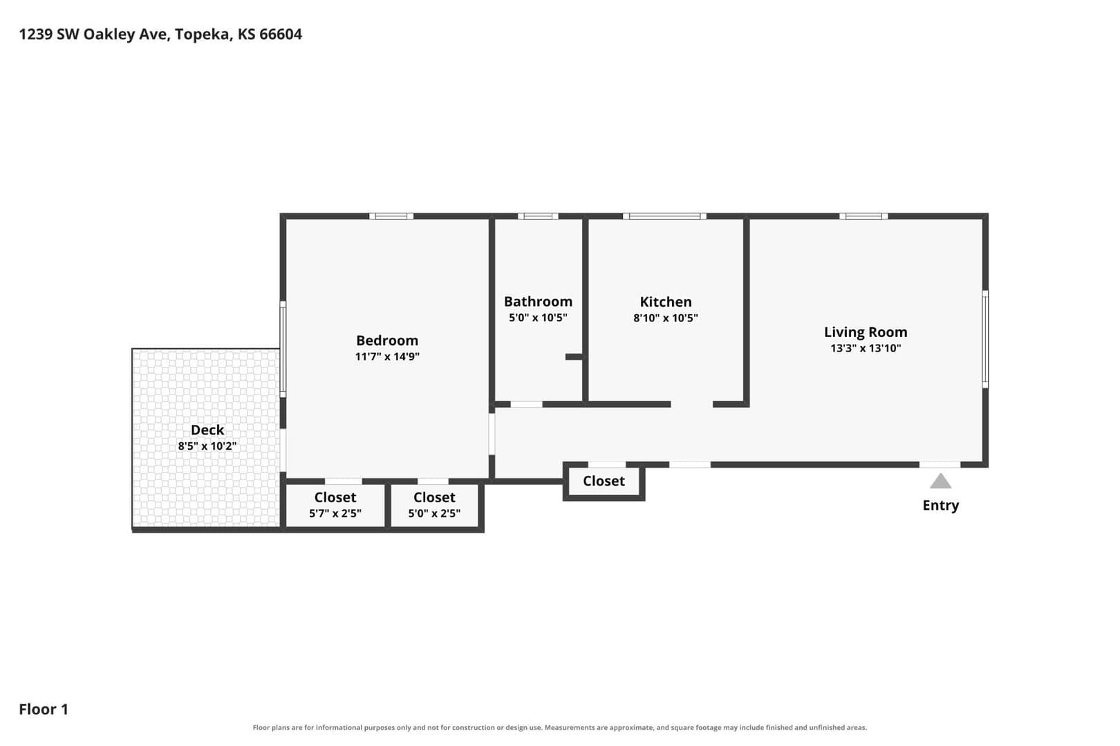 Topeka Apartment: 1239 SW Oakley Ave., Apt #3