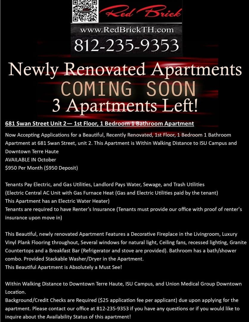 Terre Haute Apartment: 681 Swan Street