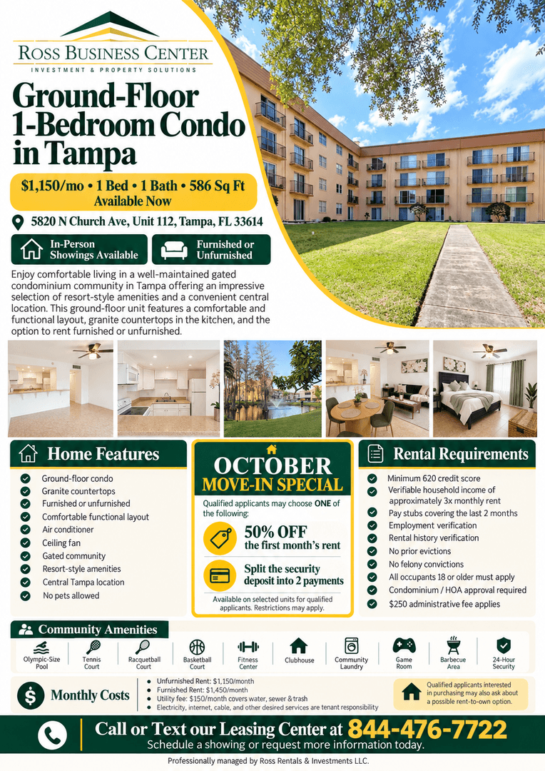 Tampa Condo: 5820 N Church Ave, Unit 112