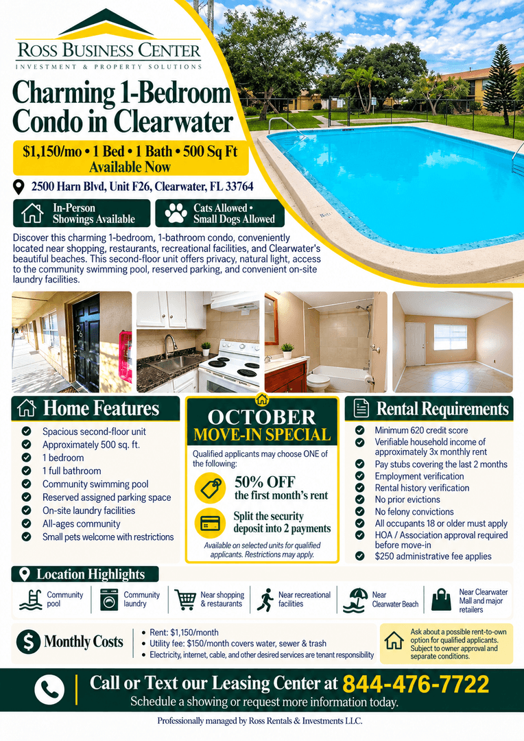 Clearwater Condo: 2500 Harn Blvd, # F26