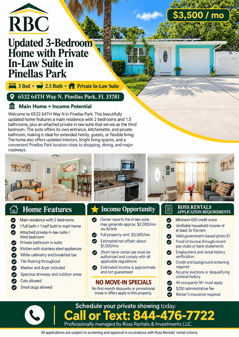 Pinellas Park House: 6532 64TH Way N