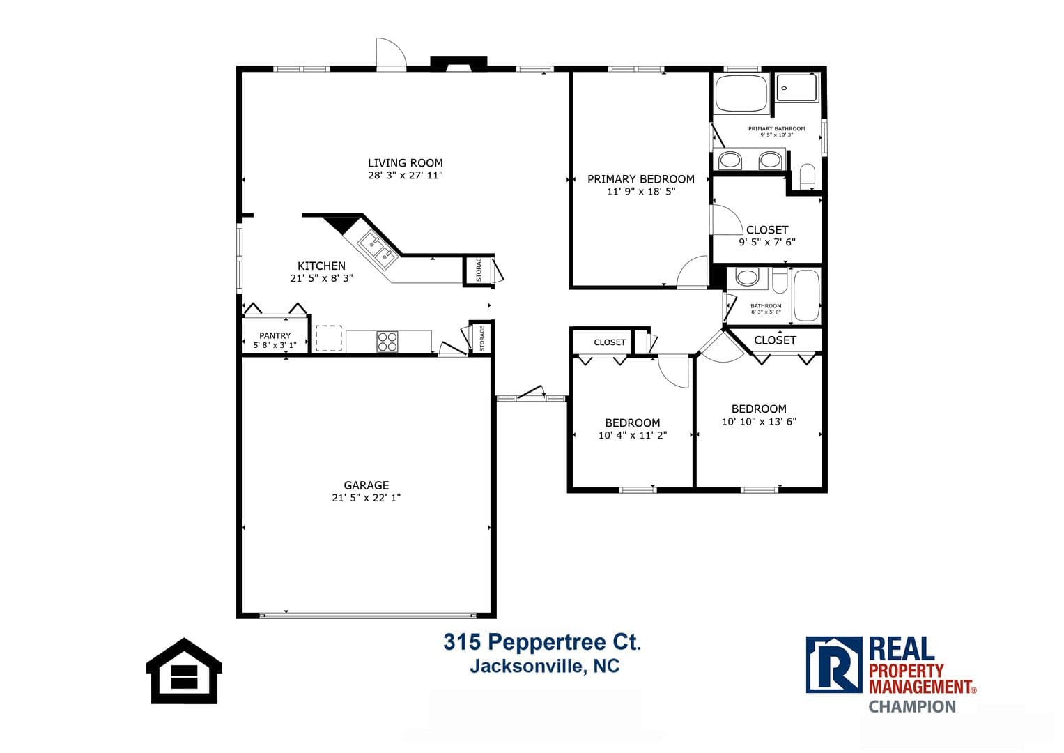 Jacksonville House: 315 Peppertree Ct