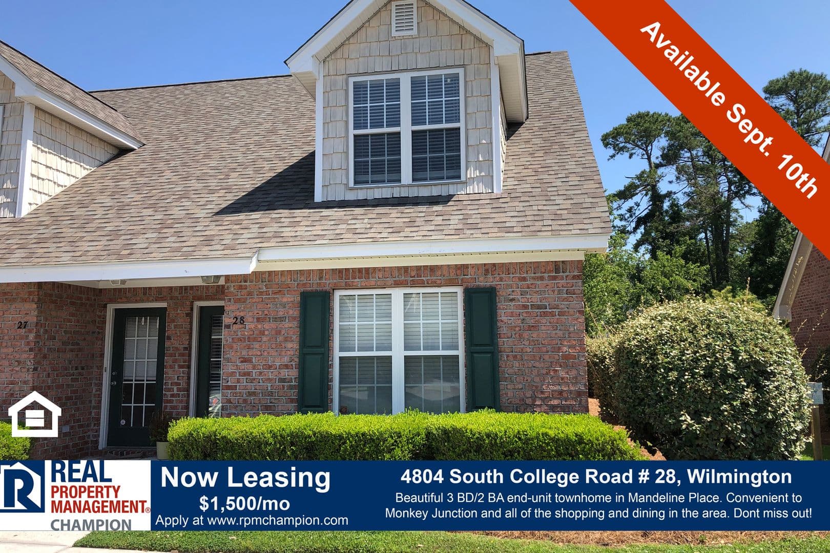 Wilmington Townhome: 4804 South College Road Unit 28